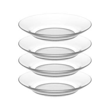 Imagem de Conjunto com 12 Pratos Fundo de Vidro 22cm Transparente - WELLMIX