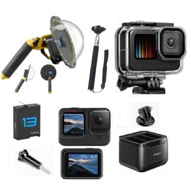 Imagem de Kit de acessórios para Gopro Hero 13 Black Caixa Estanque Dome Bateria Bastão a prova dagua película de vidro carregador de bateria (8 itens)
