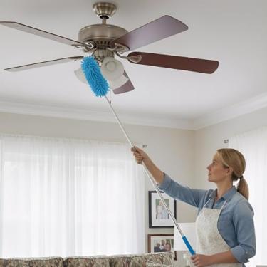 Imagem de Espanador para limpeza de pó de mão Materiais de limpeza para teto de móveis de janela de carro de escritório (azul, 300 cm)