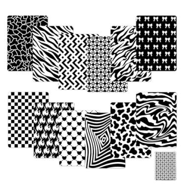 Imagem de 12 Peças Papel Cartão Preto e Branco, Compatível com Kindle 6,8" (11ª Geração) Inserções Papel Decorativas para E-Reader Capa Transparente Acessórios Práticos para Entusiastas de Livros e Estudantes