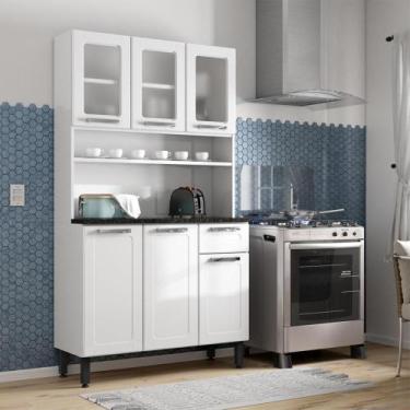 Imagem de Cozinha Compacta de Aço 6 Portas 1 Gaveta Múltipla Bertolini, Branco