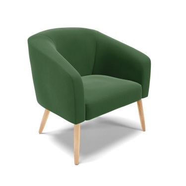 Imagem de Cadeira Sala De Jantar Pé Palito Natural Kit 2 Stella Suede D03 - D\'rossi Cor Verde