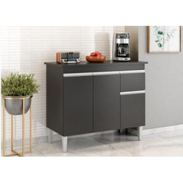 Imagem de Multiuso Gabinete Balcão Tatiane 100cm 3 Portas e 1 Gaveta S/Tampo Pre