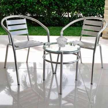 Imagem de Kit 2 Cadeiras Mesa Redonda Alumínio Area Externa Varanda - Artfine Ga