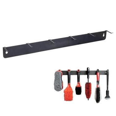 Imagem de Zerodis Rack Organizador de Aço Inoxidável Montado na Parede, Cabide de 6 Ganchos para Escovas de Detalhamento de Carro, Chaves, Solução de Armazenamento