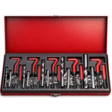 Imagem de SEDY Kit de reparo de rosca de 131 peças, kit de reparo de helicóptero de broca HSS métrico M5 M6 M8 M10 M12