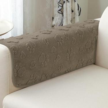 Imagem de Foxdecor Capa de encosto de braço de sofá, capa antiderrapante para descanso de braço para sofá, capa protetora de braço para poltrona, pacote com 1 peça (marrom, 71 cm x 71 cm)