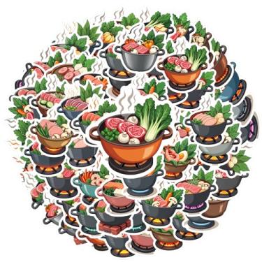 Imagem de 50 peças de adesivos de comida Hotpot brinquedo DIY adesivos fervendo para guitarra, laptop, capacete, skate, telefone faça você mesmo, álbum de recortes, bicicleta