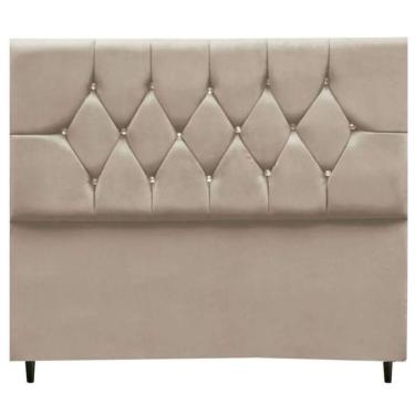 Imagem de Cabeceira Cama Box Estofada Casal 140 Cm Geovana Suede Cor:bege