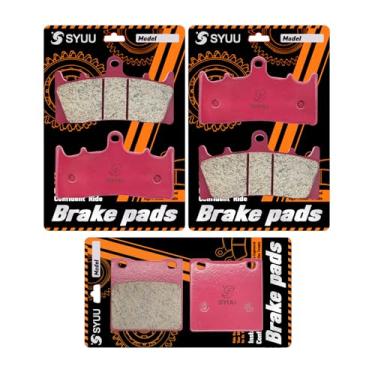 Imagem de S SYUU Conjunto de pastilhas de freio dianteiras traseiras de cerâmica compatível com Suzuki Hayabusa GSX1300 R 1300 1999-2007 Bandit 1200 GSF1200 2001-2005 GSXR7501996-1999, GSXR1100W 1993-1996 TL100