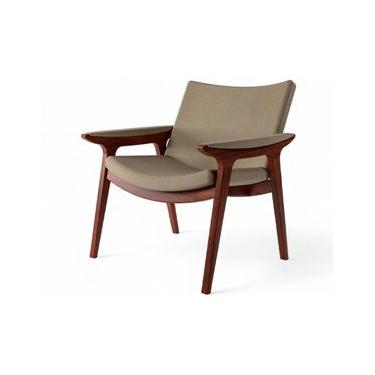 Imagem de Poltrona de Madeira Elipse 81 x 77 x 78 cm (A x L x P) - Cor Castanho Tecido Linho 44B Design By Emerson Borges