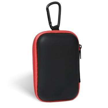 Imagem de Woyinger Capa para fone de ouvido portátil, bolsa de armazenamento de EVA, organizador de acessórios para celular com mosquetão para fone de ouvido com fio/sem fio, fones de ouvido, cartão de memória