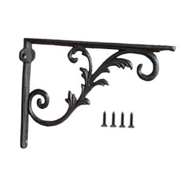 Imagem de Fenteer Suporte de prateleira decorativo para parede, com design antigo, em formato de L, para cantos. Suporte rústico para prateleiras, Style C