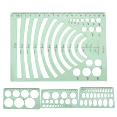 Imagem de Modelo de desenho de arquitetura multifuncional Réguas DIY Pintura Kit de régua oca Ferramentas profissionais de desenho de plástico para arquitetos, engenheiros, estudantes e ((Nº 2) Conjunto de 4 peças)
