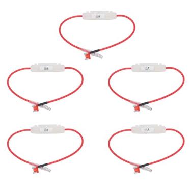 Imagem de Hyuduo Conector do Porta-fusível do Carro Fio 16AWG Com Caixa de Tubo de Vidro 5A de 12 Polegadas 6x30mm, Conector de Borracha de Ajuste Seguro para Painel Veículo Fácil Instalação e Solução de