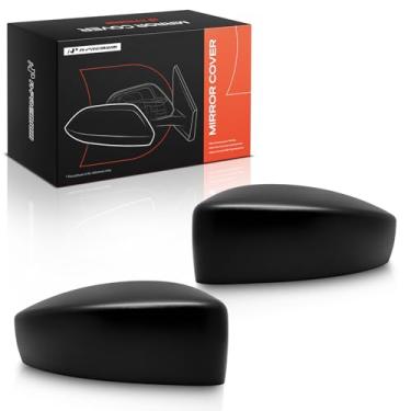 Imagem de A-Premium 2 peças de tampas de espelho retrovisor do lado do motorista e do passageiro - compatível com Ford Escape 2017 2018 2019 - preto texturizado, sem furo de seta