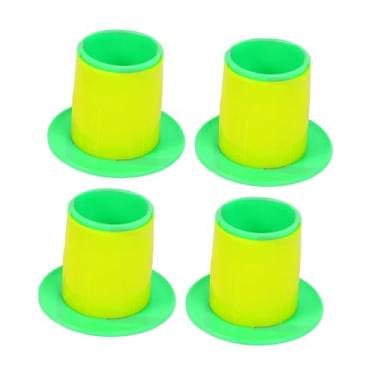 Imagem de Esquirla Dispensador de filme stretch com 4 peças, alça para embalagem de paletes, manual, protetor de mãos, ideal para armazéns, 50mm, Verde Amarelo