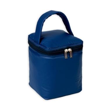 Imagem de Bolsa Térmica 4,5 Litros, Frasqueira Térmica Impermeável, Azul Marinho, Lancheira Térmica Compacta, Conserva Alimentos e Bebidas, Ideal para Trabalho, Academia e Uso Diário