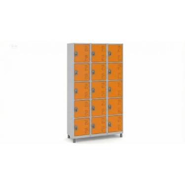 Imagem de Armário Locker 15 Portas Pequenas em Aço COR:LARANJA - W3, LARANJA