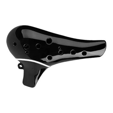 Imagem de menolana Ocarina de 12 furos, instrumento musical em Dó Maior com bolsa de armazenamento, pequena ocarina ideal para iniciantes, Preto
