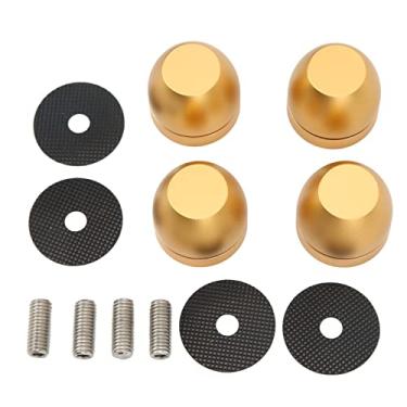Imagem de LiebeWH Pés de Suporte de Isolamento de Alto-falante, Almofadas de Base de Amplificador de Liga de Alumínio, Melhoram a Clareza do Som, Absorção de Choque, Adequados para Alto-falantes e (Ouro)