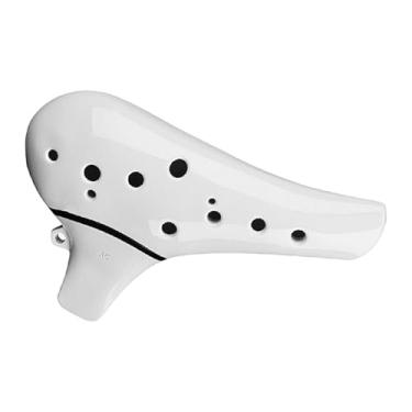 Imagem de YIJU Ocarina de 12 furos, instrumento de ocarina pequeno, flauta em Dó maior para adultos e crianças, Branco