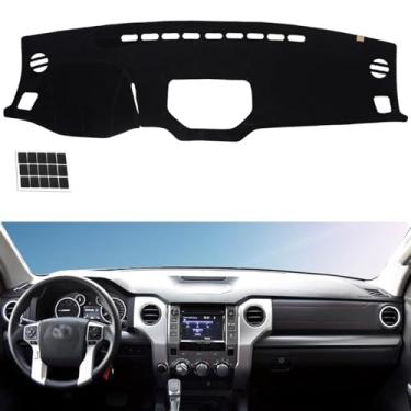 Imagem de TUCAREST Dashboard Cover Fit for 2014-2021 Toyota Tundra Flannel Nonslip Car Dash Board Mat Sunshade No-Glare and Slip Pad Carpet Sunshield Protector (Without HUD and Intermediate air Outlet)