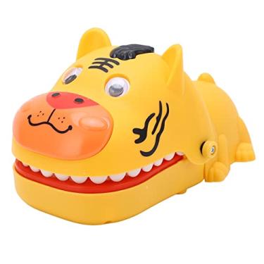 Imagem de aqxreight Empurre Os Dentes Mordendo Jogo Crianças Engraçado Bonito Dos Desenhos Animados Em Forma de Tigre Brinquedo Mordendo para Festa de Férias Amarelo Emoção Completa Diversão Rápida e (Tigre