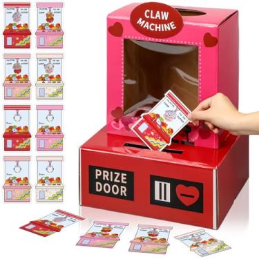 Imagem de Eaasty Claw Machine Valentine Boxes for Kids DIY Valentines Day Mailbox Kits with 32 Vending Machine Valentine Cards for School Classroom Boys Girls Gifts Exchange & Greeting Craft Party Favor