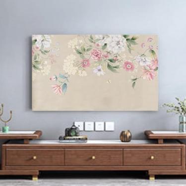 Imagem de Impressão floral 32-80 polegadas Capa contra poeira para TV interna Protetor de tela universal LCD/LED de tecido lavável para sala de estar e quarto decoração-flor 3||45-48 polegadas
