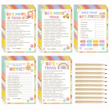 Imagem de BirDerr Decoração de festa dos anos 60 - Jogos de festa de aniversário - lembrancinhas de festa dos anos 60 - Decorações de festa temática dos anos 60 - Festa dos anos 60, ideias de presente de