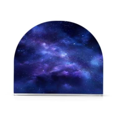 Imagem de Qilmy Suporte de guardanapo de acrílico Sky Galaxy, suporte de lenços de mesa independente, dispensador de papel de coquetel para cozinha, jantar, restaurante, bar, decoração, 1 pacote