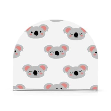 Imagem de Qilmy Porta-guardanapos acrílico fofo Koalas, suporte de lenços de mesa independente, dispensador de papel de coquetel para cozinha, jantar, restaurante, bar, decoração, 1 pacote