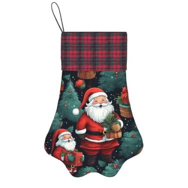 Imagem de SKKNT Linda estampa de homem de Natal meias de Natal animais de estimação decoração de natal cães gatos árvore decoração doce presente conveniente