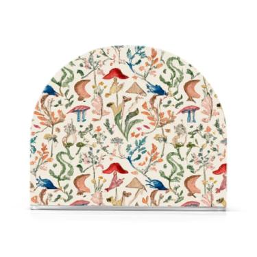 Imagem de JUZIHAI Suporte de guardanapo de plantas em aquarela para mesa dispensador de guardanapo de acrílico para mesa suporte de lenços independente para cozinha sala de jantar bar festa decoração de casa