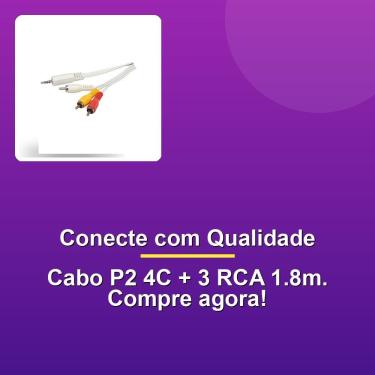 Imagem de Cabo P2 4c + 3 Rca 1.8m Níquel P- Ipod