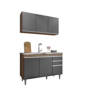 Imagem de Balcão Gabinete Para Pia 120cm 2 Portas Melissa - Ssx Multicoisas Freijó-grafite