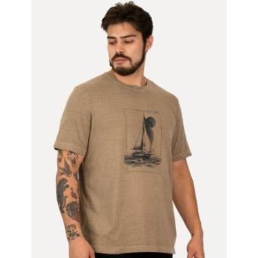 Imagem de Camiseta Individual Masculina Comfort Veleiro Stoned Marrom Médio-Masculino