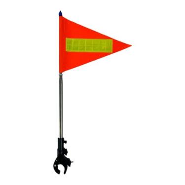 Imagem de MotiveTech Conjunto de Mastro Telescópico para Bandeira de Carrinho de Golfe, Acessório para Suporte de Bandeira para Veículos Elétricos, Topo Azul 20x30cm
