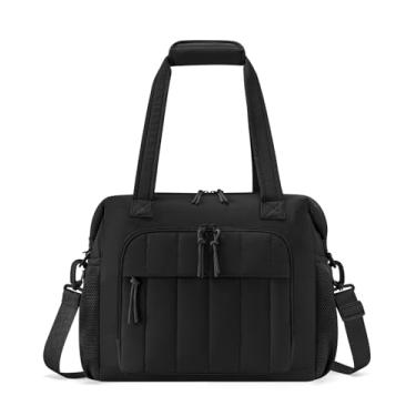 Imagem de Bolsa térmica térmica com 32 latas térmica macia e leve para caixa de gelo à prova de vazamento para acampamento e viagem para mulheres (preto)