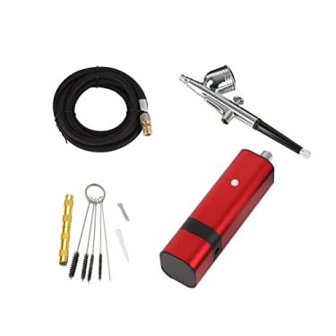 Imagem de Kit de Airbrush Portable 3 0PSI. Compressor com Gravity Type Spray Pistola para Art Modelo Pintura Corpo Artista Maquiagem Nail Tattoos Bolo Ferramenta(TM80S Red F)