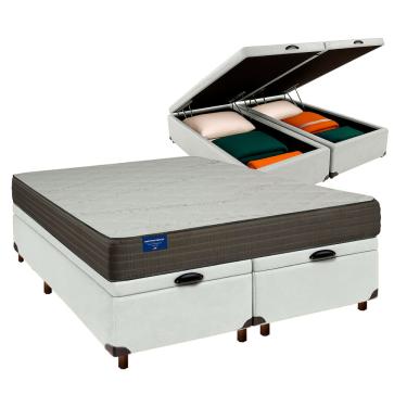 Imagem de Conjunto Cama Box Bau Blindado Queen + Colchão D33 Orthotech Inducol