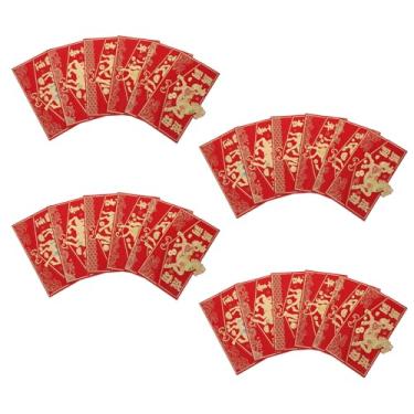 Imagem de SEWACC 24 envelopes vermelhos chineses: 2026 cavalo ano novo Hong Bao papel bolso vermelho bênção pacotes de dinheiro para crianças aniversário boa sorte festa festival primavera