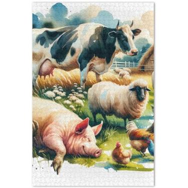 Imagem de Unicórnios roxos, cenário fantástico, quebra-cabeças para adultos, 500 peças, presentes para amantes de quebra-cabeças, quebra-cabeça personalizado, cena de outono, pintura de arte animal, 51 x 35 cm