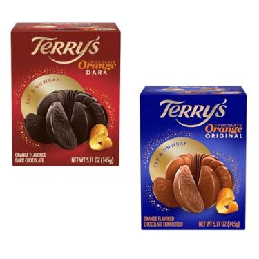 Imagem de Terry's Laranjas Com Chocolate Ao Leite E Amargo - Pacote Variado - 5,53 Oz De Laranja Com Chocolate Ao Leite E 5,53 Oz De Laranja Com Chocolate Amargo
