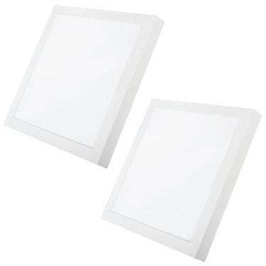 Imagem de Kit 2 Painel Luz Branco Neutro 4000K 30W Bivolt LED Sobrepor Quadrado 