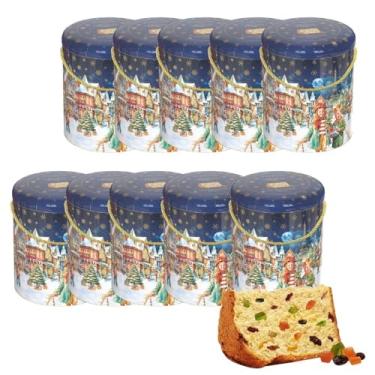 Imagem de Kit 10 Panetone Premium Lata Sabor Frutas 400g Santa Edwiges
