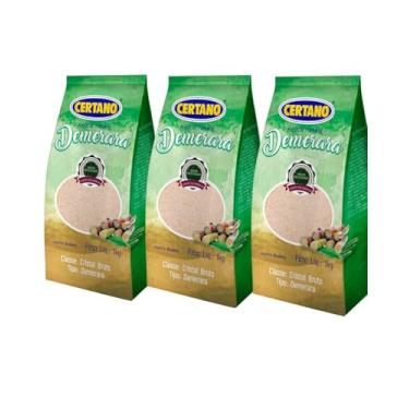 Imagem de 3 Pct Açucar Demerara Pacote 1kg Certano Produto Menos Processado