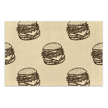 Imagem de 1000 peças de quebra-cabeças para adultos marrom escuro hambúrgueres bege jogo tecnologia presentes quebra-cabeça cena outono família brinquedo arte, 75 x 40 centímetros