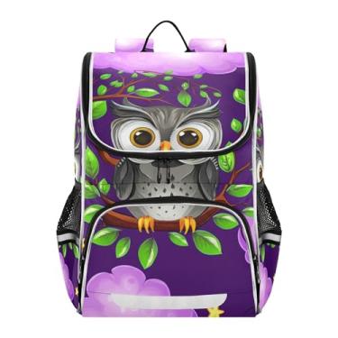 Imagem de Joisal Kids Backpacks for Girls Student Travel Back to School Bag Personalized Bookbag Daycare Elementary Boys Backpacks Cartoon Cute Cartoon Owl Purple Capacity 18L